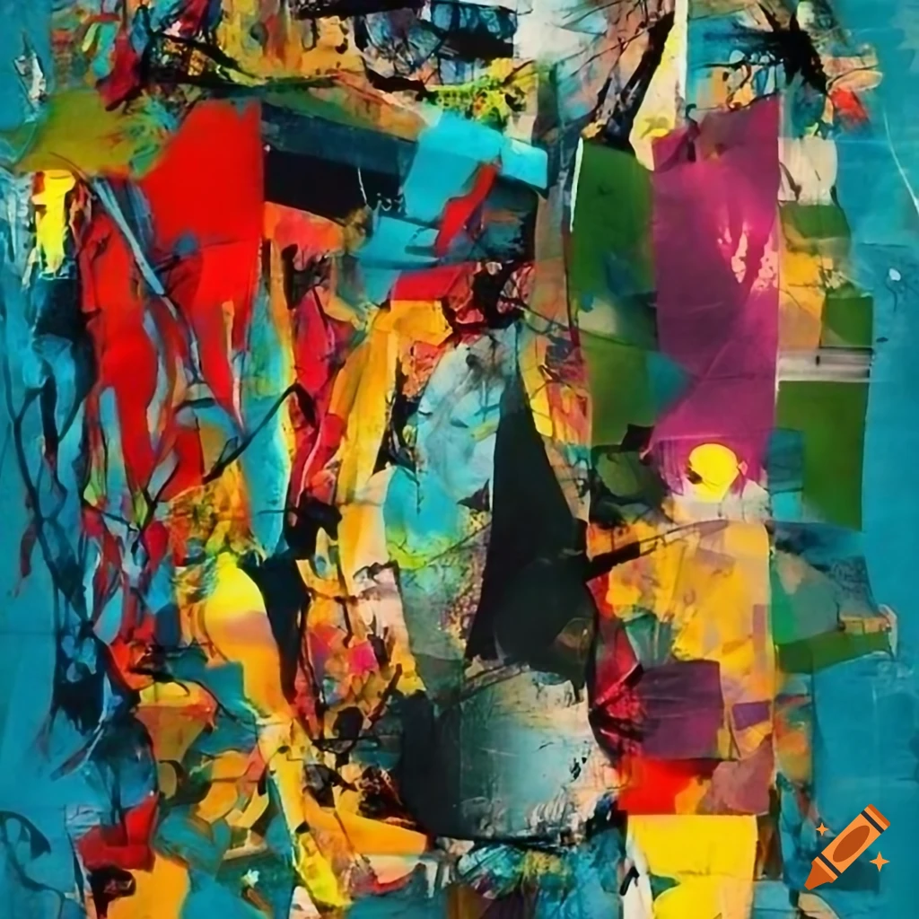 Abstract painting with orderly chaotic composition influenced by comic ...