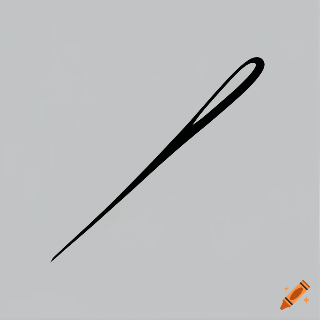 Sophisticated needle and thread line art vector