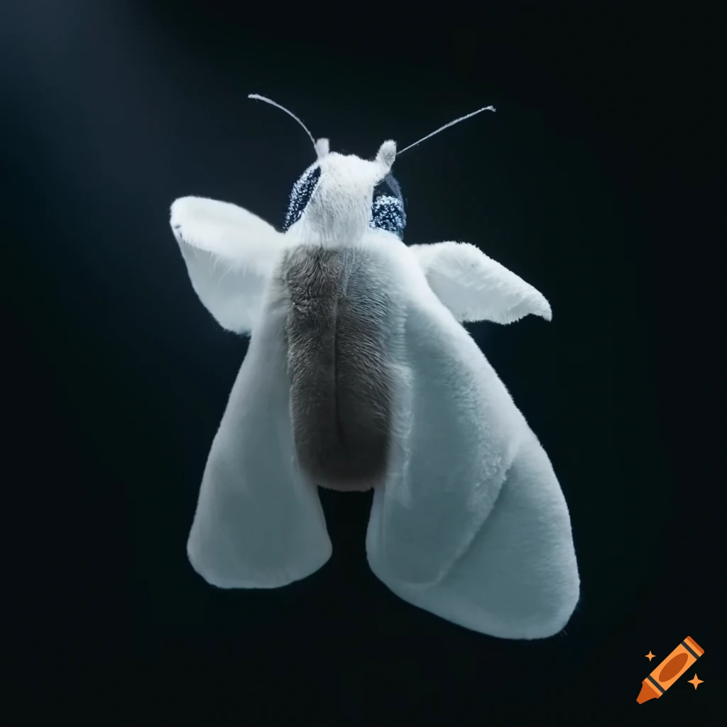 White plush moth toy