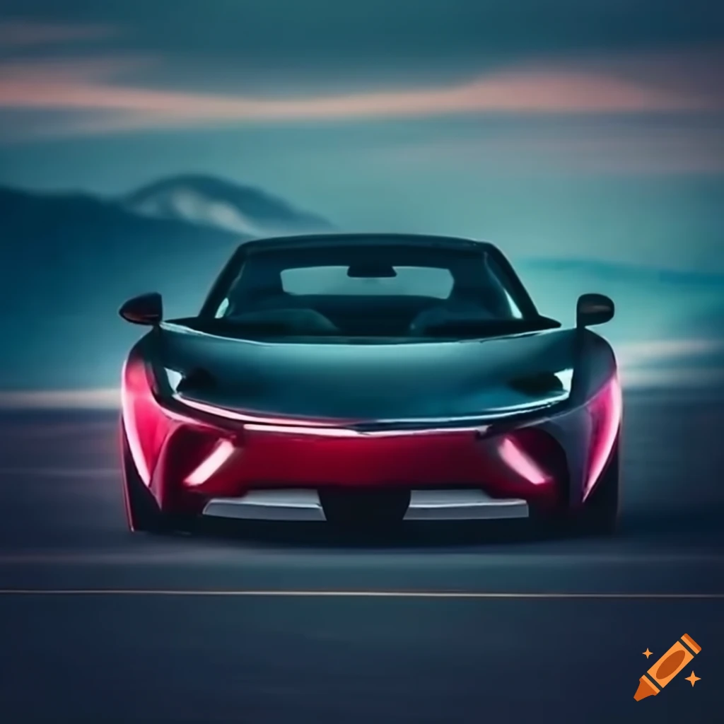 Sleek sports car on a deserted highway