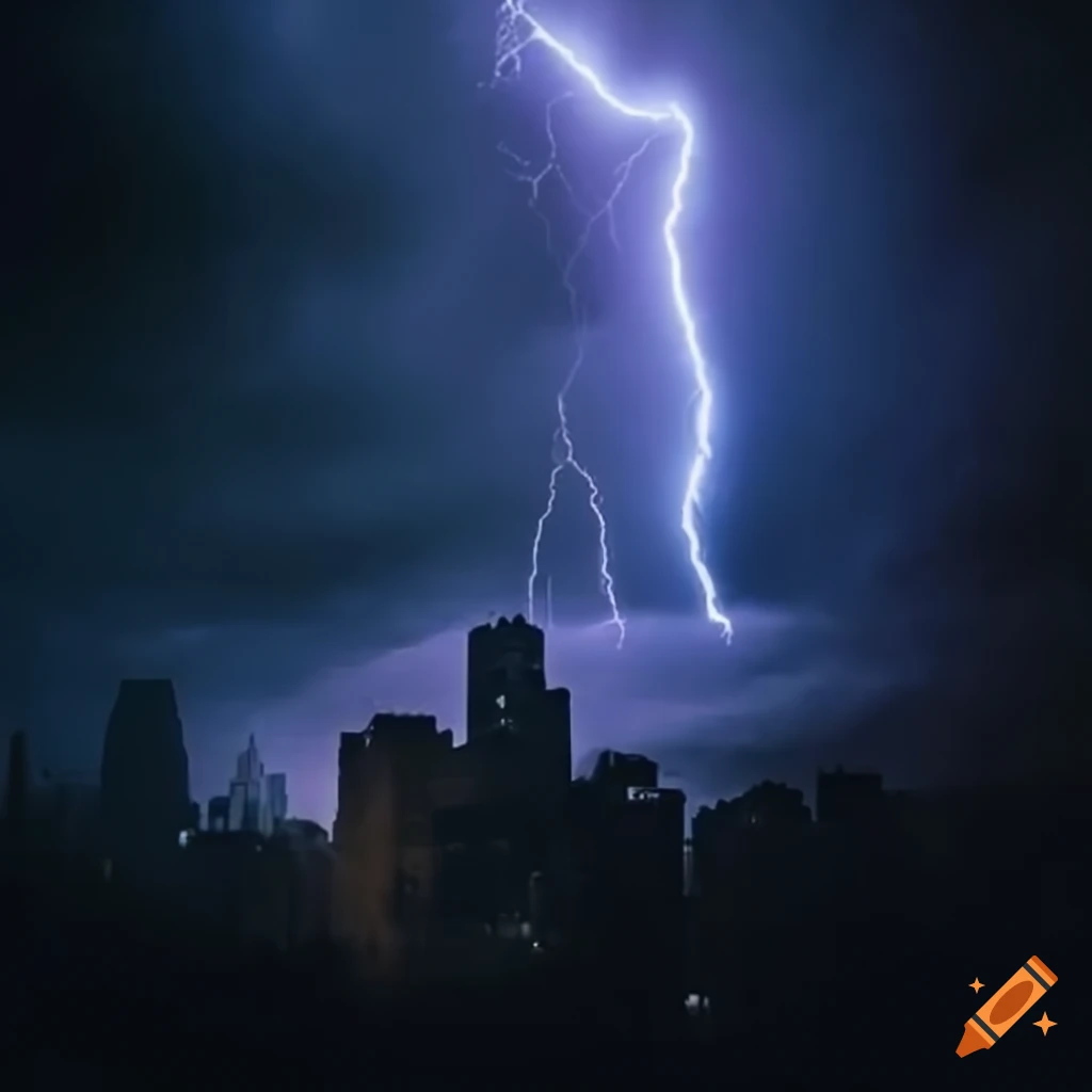 Black lightning in the sky