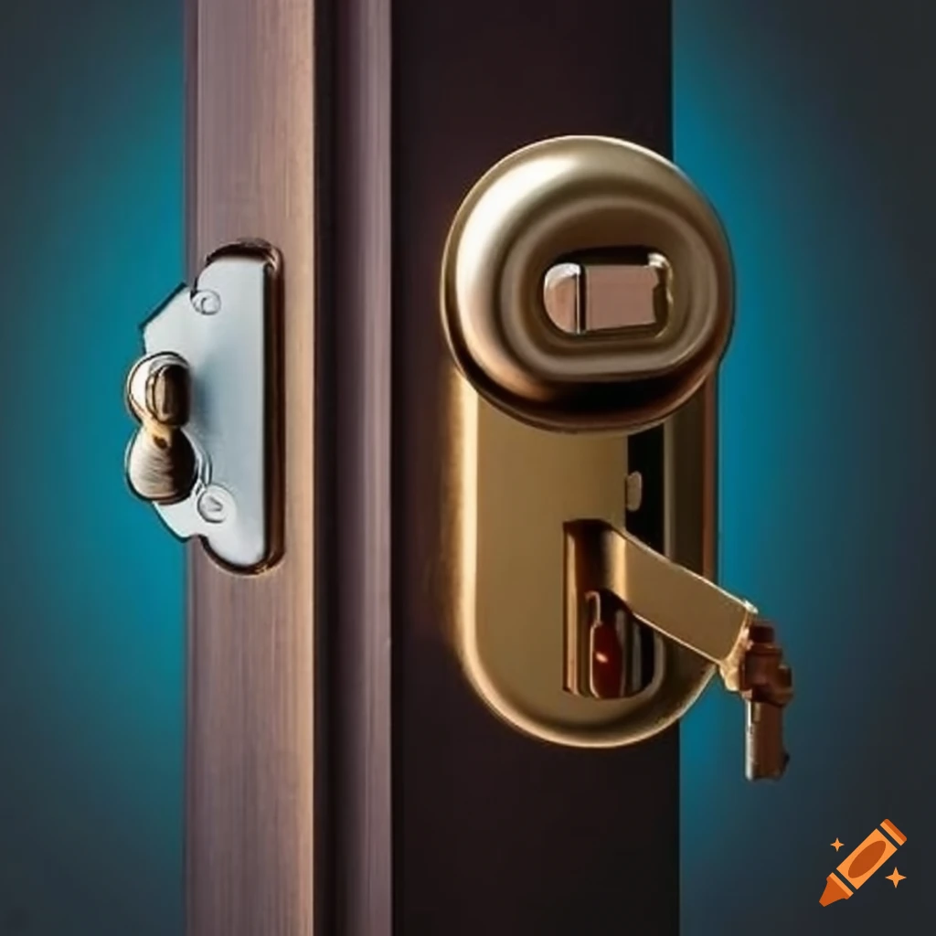 Door lock with key inserted