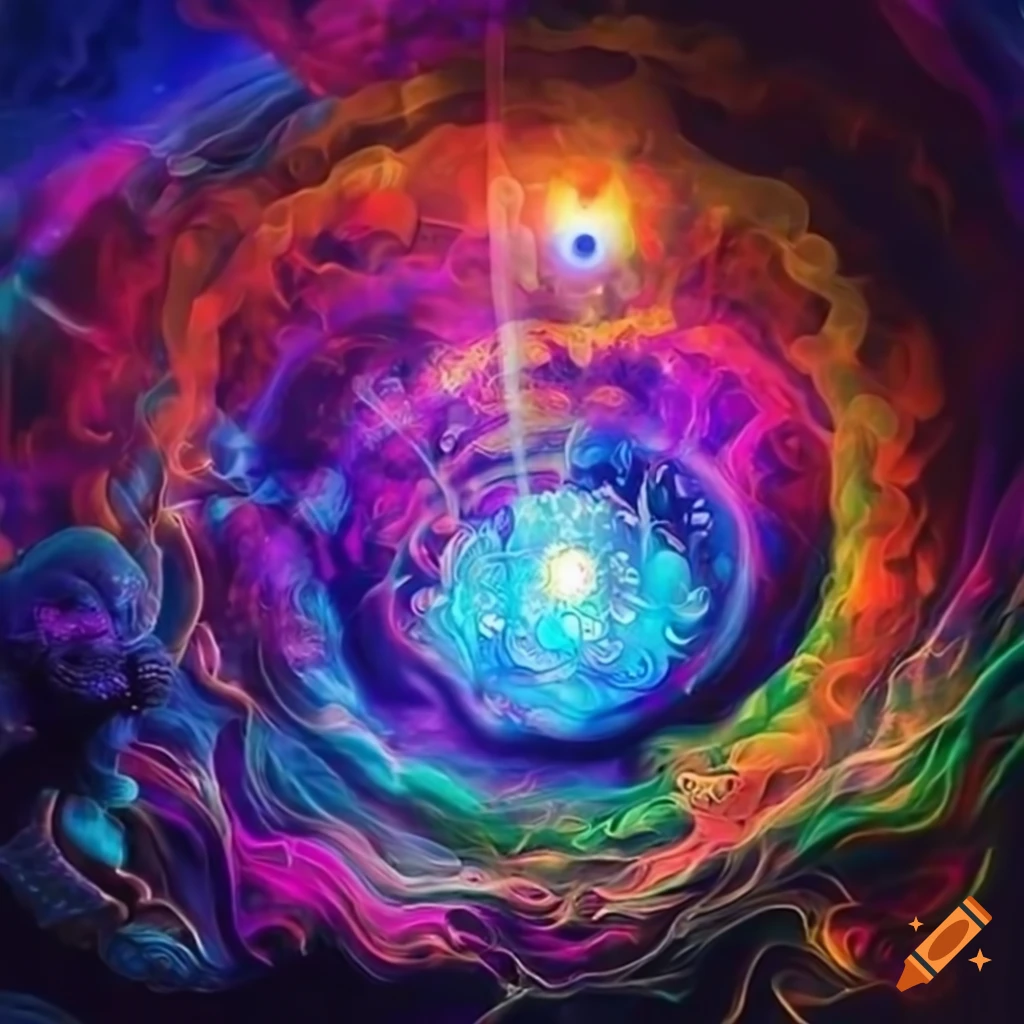 Mystical wizard with a mesmerizing and colorful magical aura