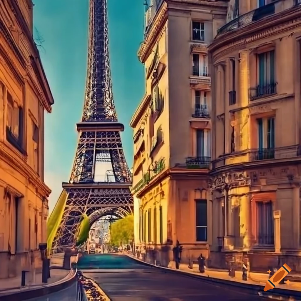 Unique scene of Paris, France