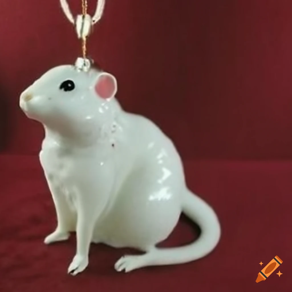 White sparkling rodent pet ornament for sale on eBay