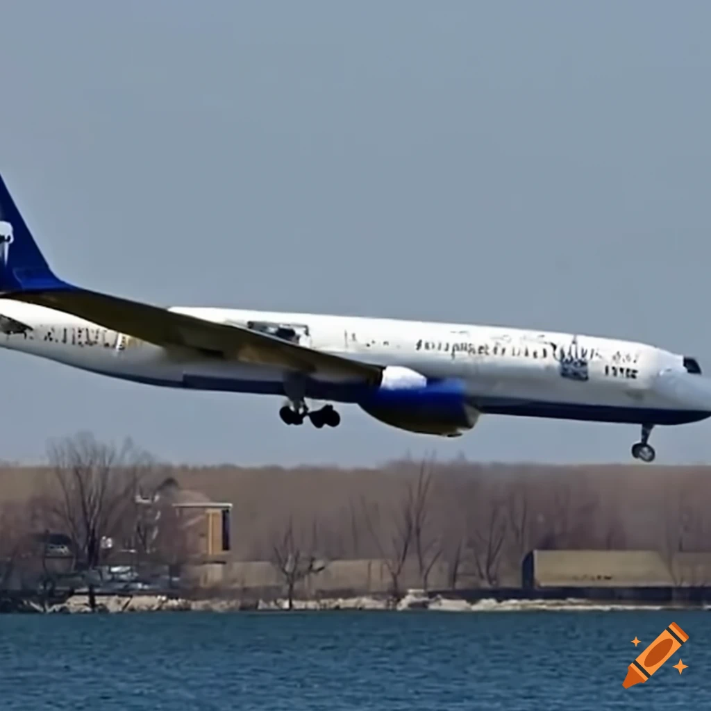 Goofy airliner with 2 tiny engines taking off