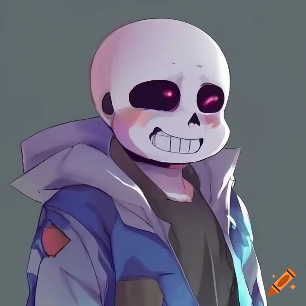 Sans Undertale in military camo suit jacket