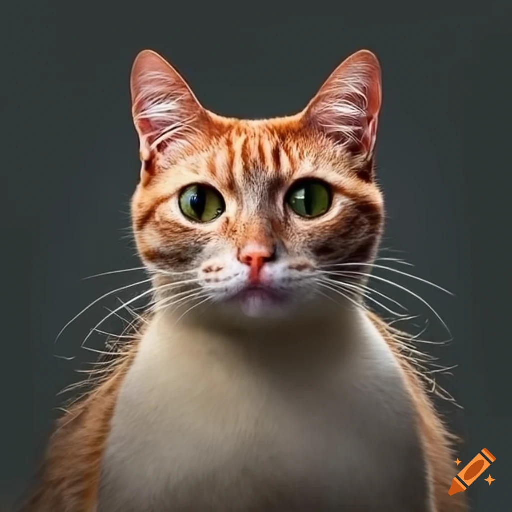 Reddish cat sitting casually