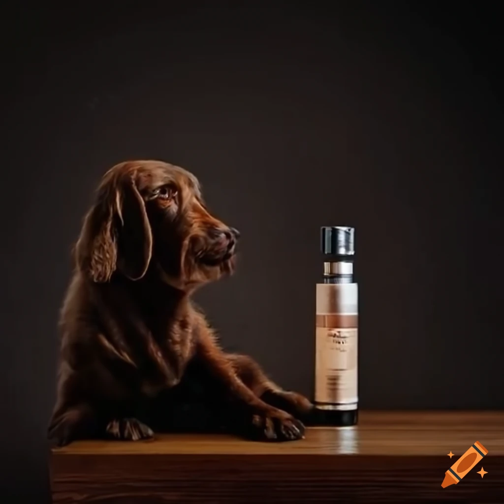 Dog enjoying essential oils from a diffuser