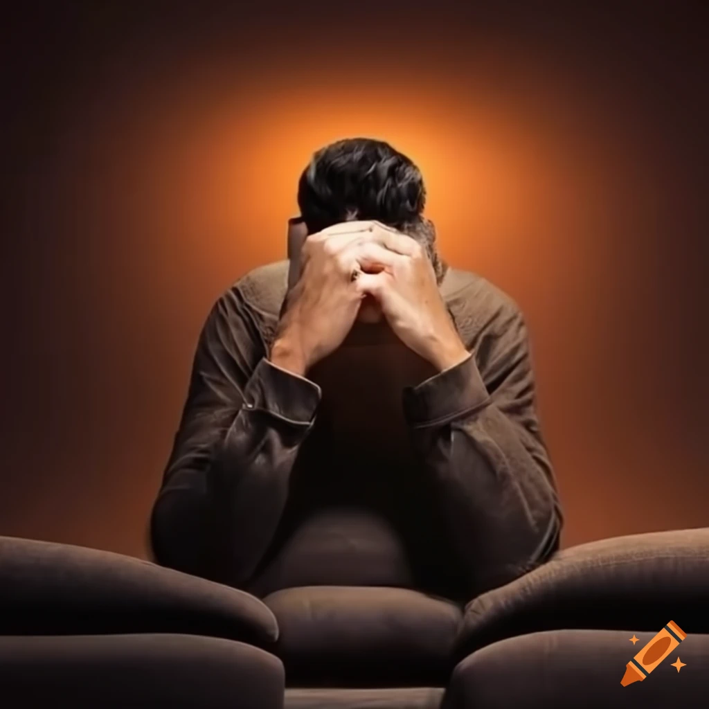 Man relaxing on a couch looking at the ceiling