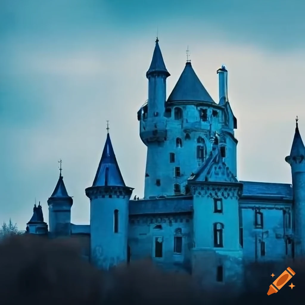 Castle with blue and white renaissance architecture