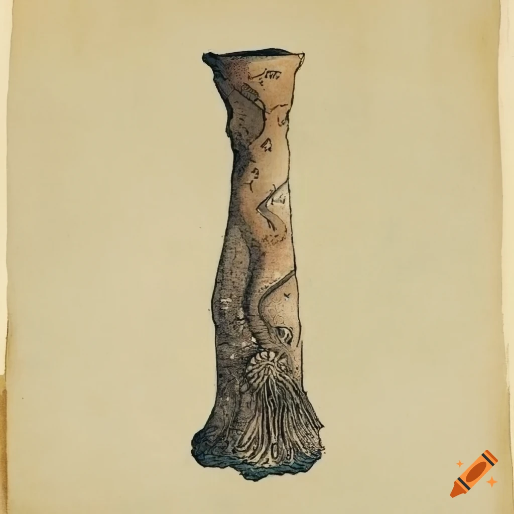 Ethereal Empyros device in wabi sabi ink style on ancient paper