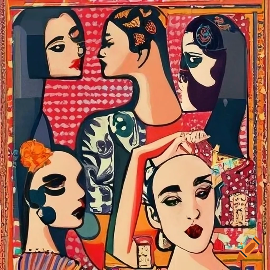 Vintage feminism in the style of Fortunato Depero