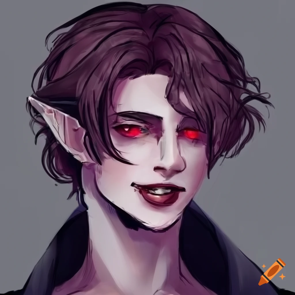 Handsome young adult vampire with messy hair