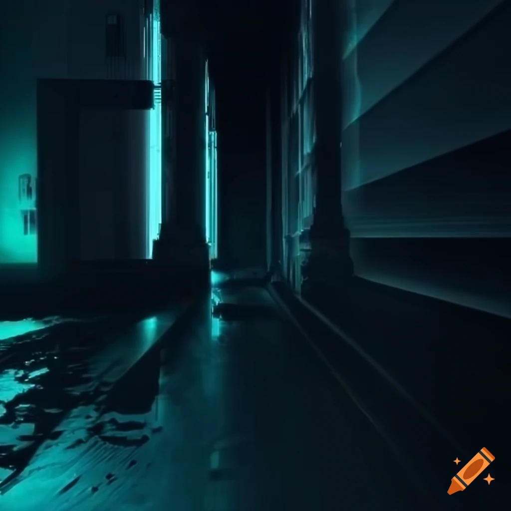 Modern urban landscapes with neon lights in dark alleys