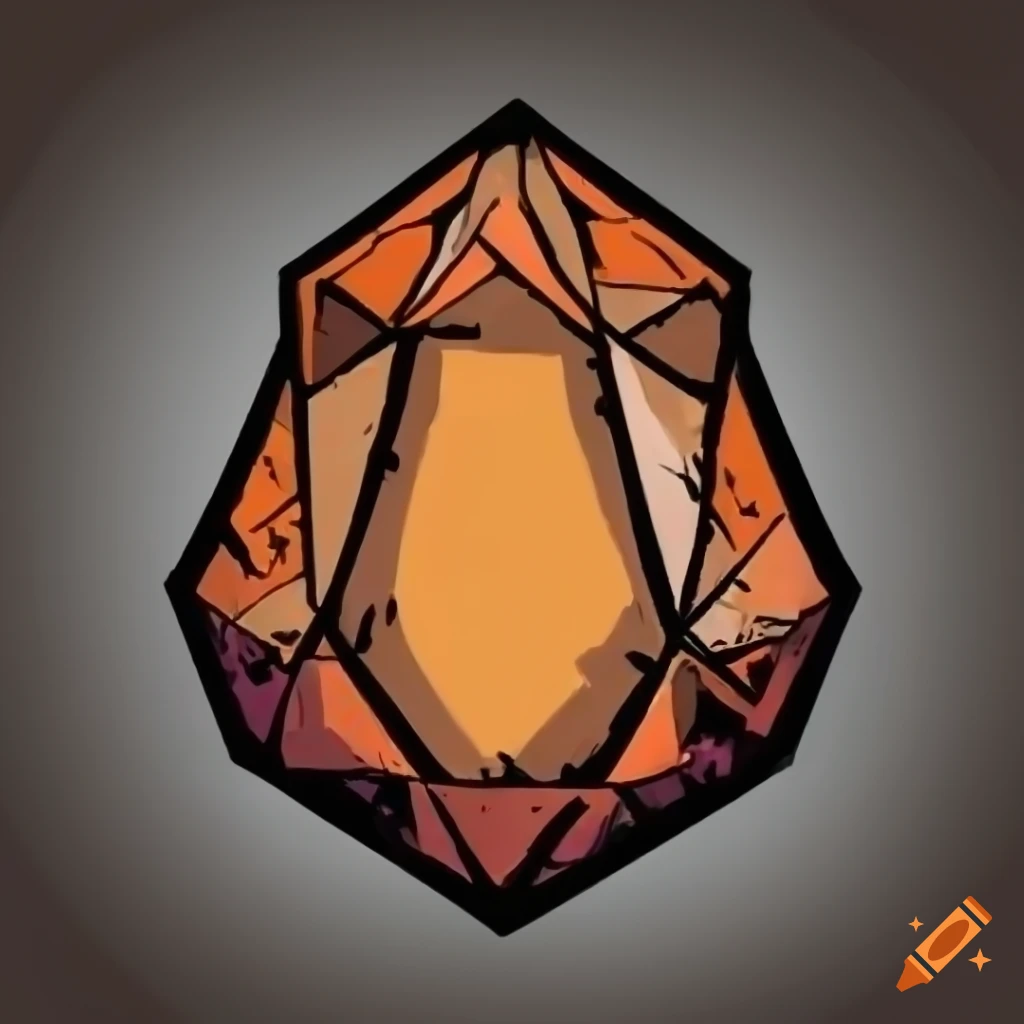 Orange gem inspired by Darkest Dungeon style