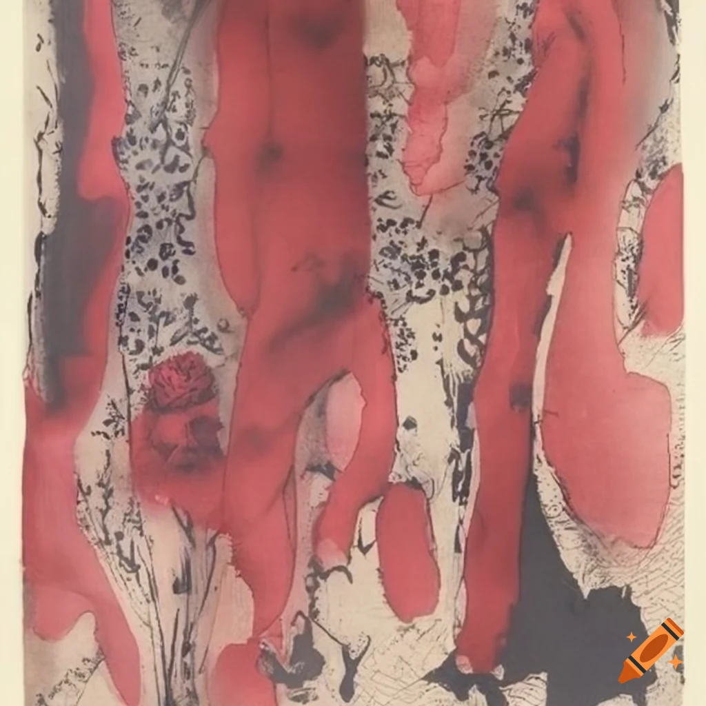 Intricate multicolored ink patterns by Henri Michaux on paper