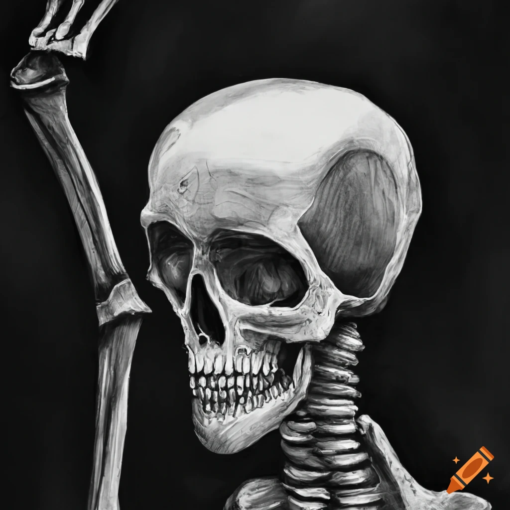 Skeleton rising from the dead