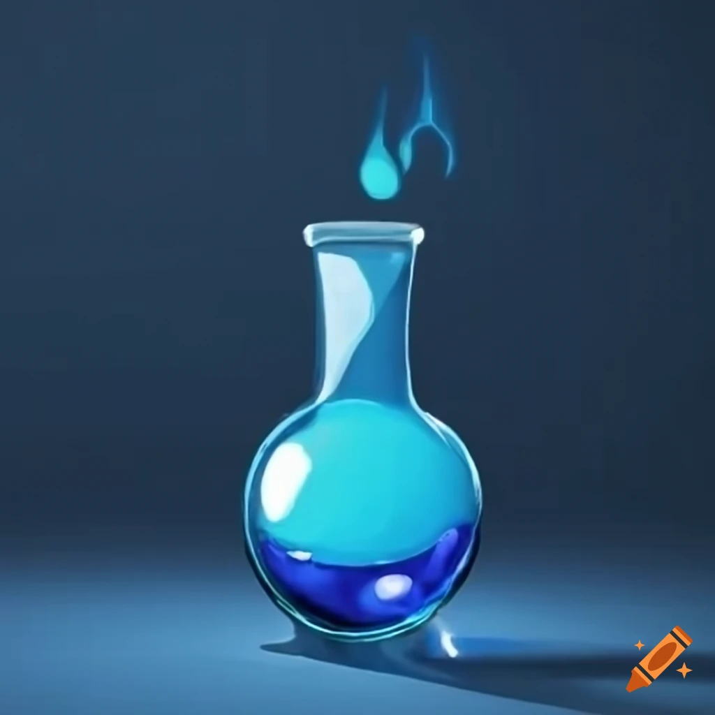 Blue potion on dark background