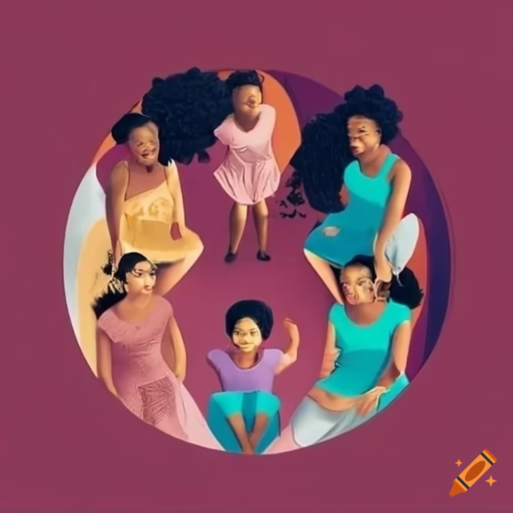 Diverse group of women standing in a circle