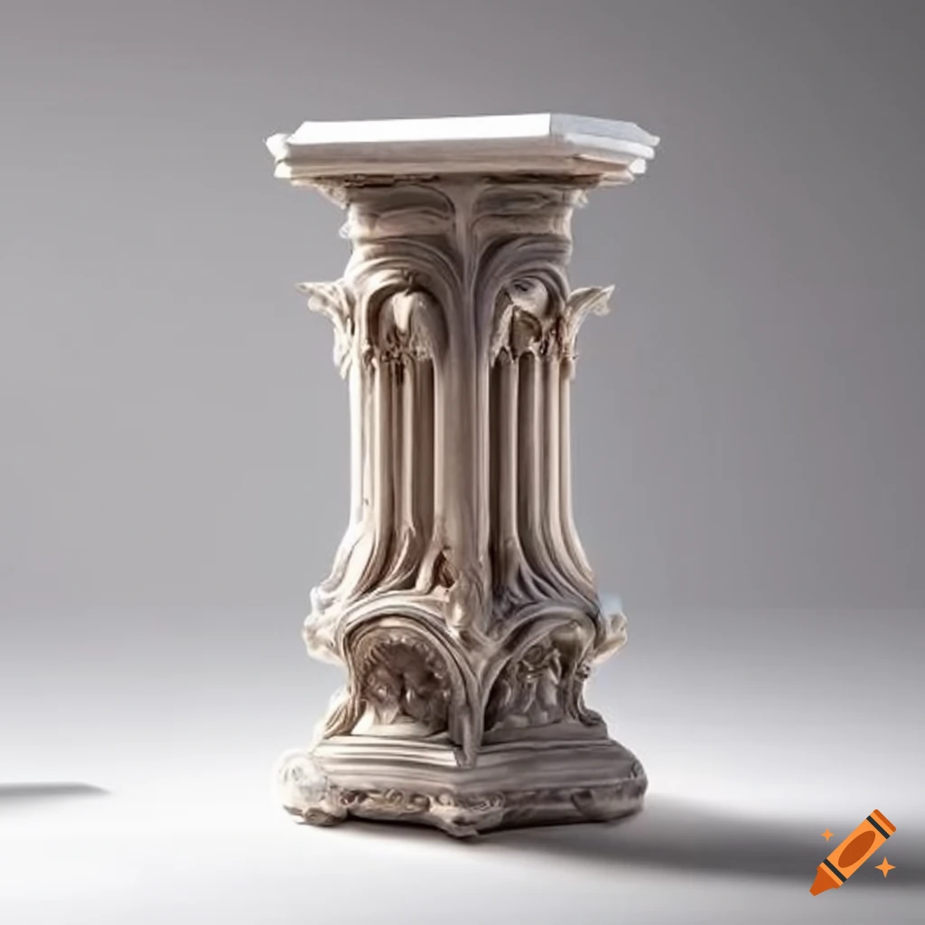 Ornate marble pedestal in elven style