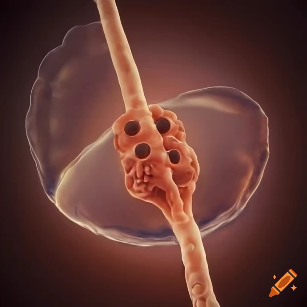 Microscopic image of the Golgi apparatus in a cell