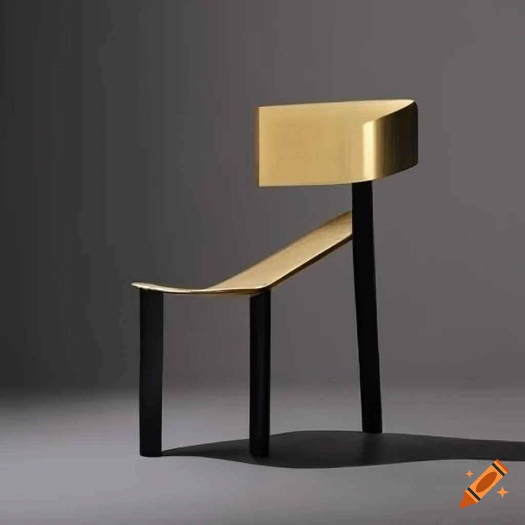 Unique postmodern chair with brass and black wood finish for contemporary living rooms