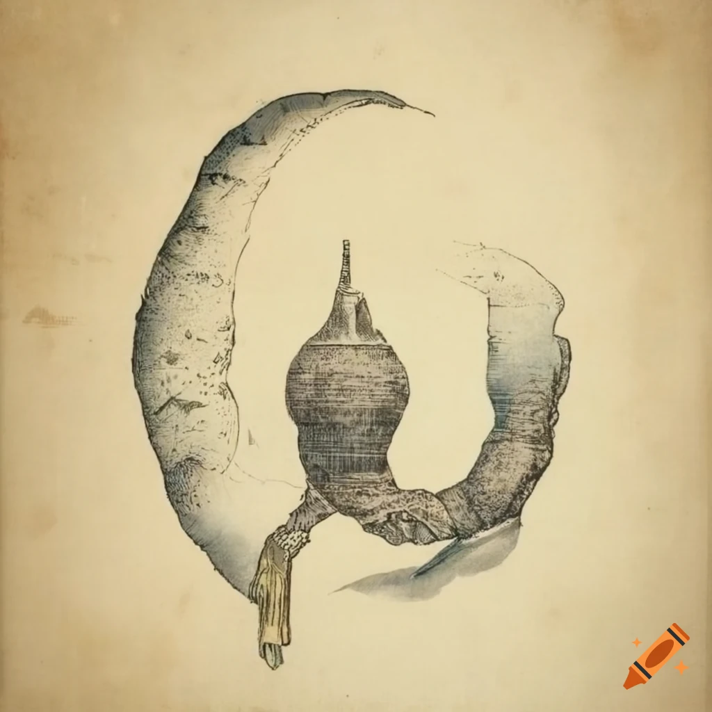 Ethereal Empyros device in wabi sabi ink style on ancient paper