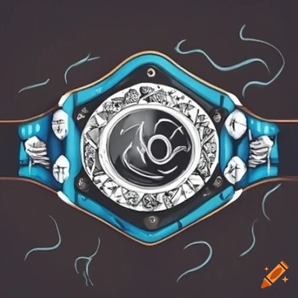 Boxing belt with 'PBC' in diamonds on a blue background