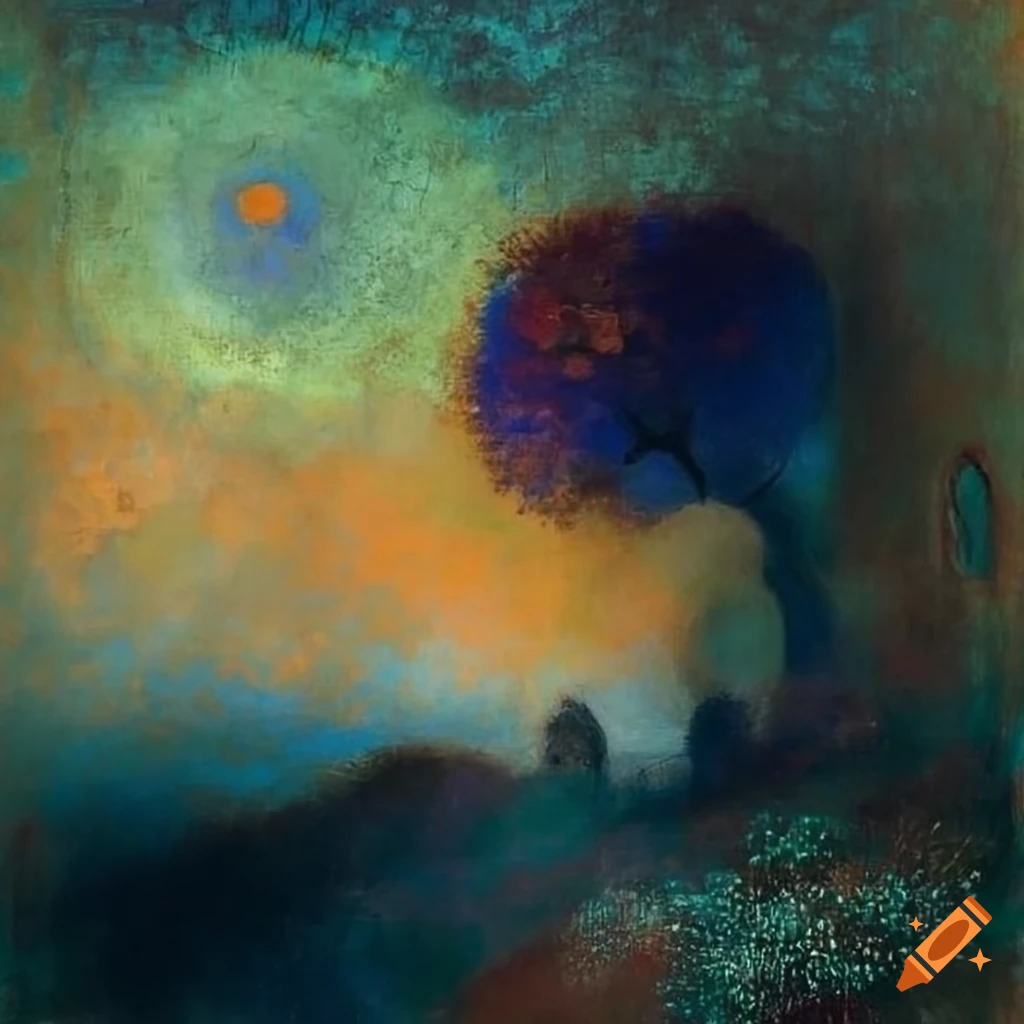 Tranquil Italian countryside at night by Odilon Redon