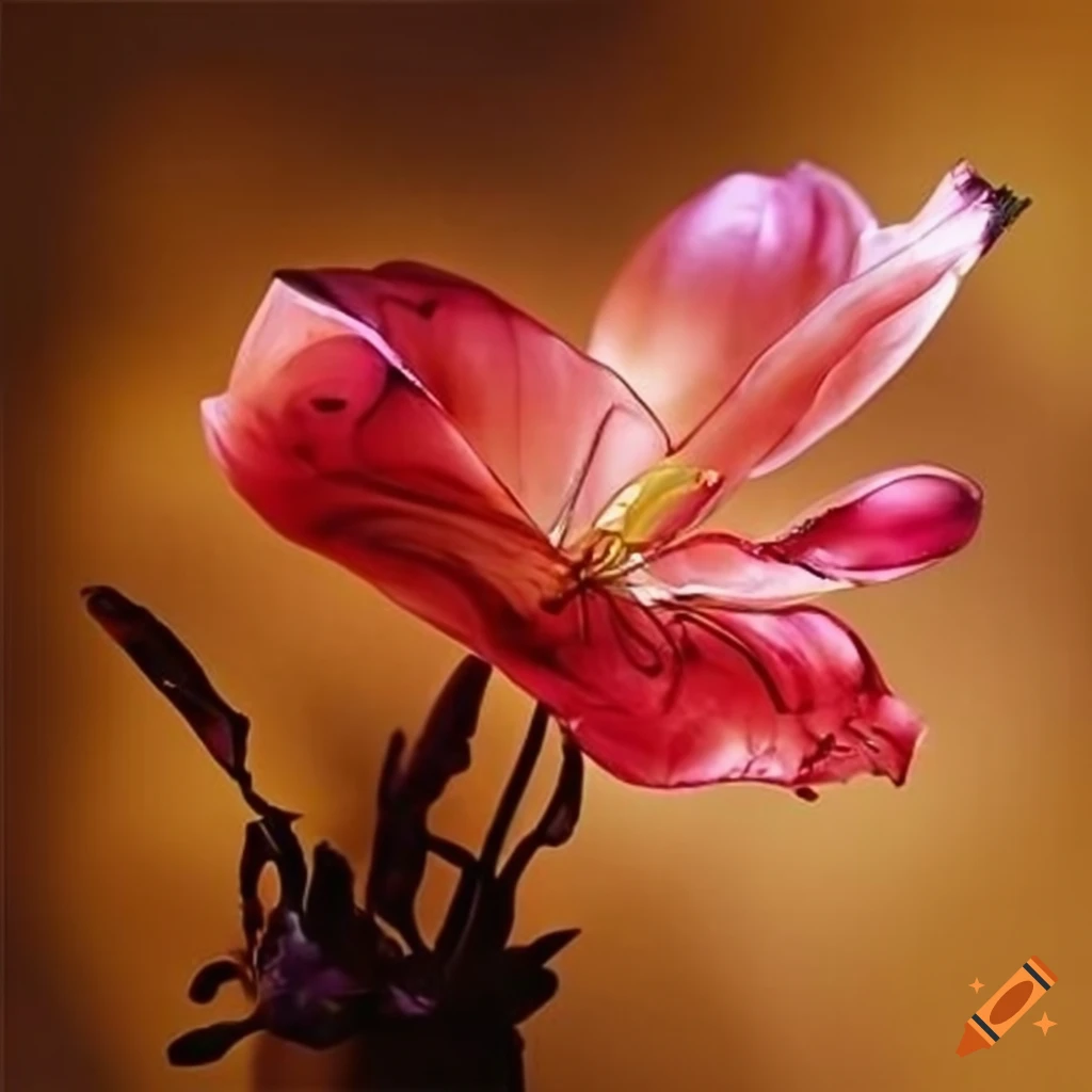 Glasglocke with flower underneath