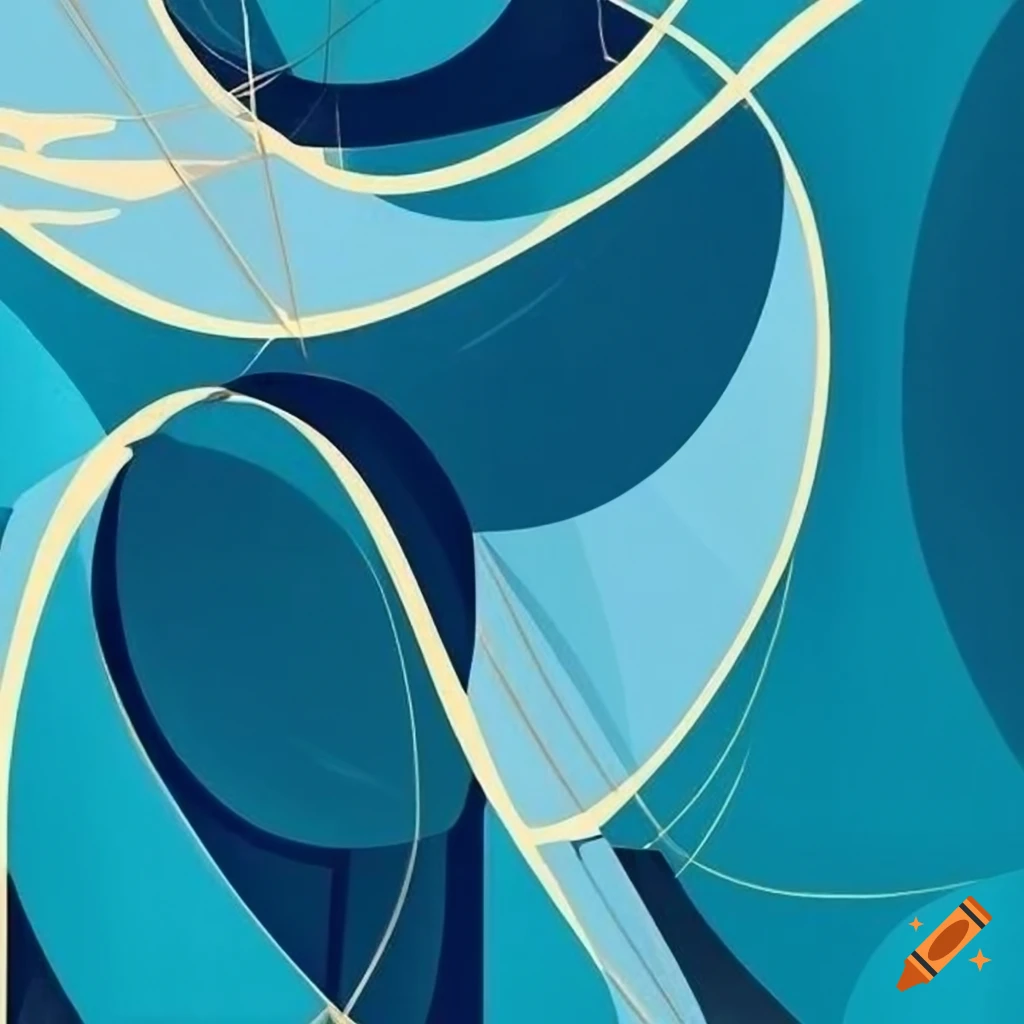 Modern geometric wall art print with clean lines and harmonious color palette