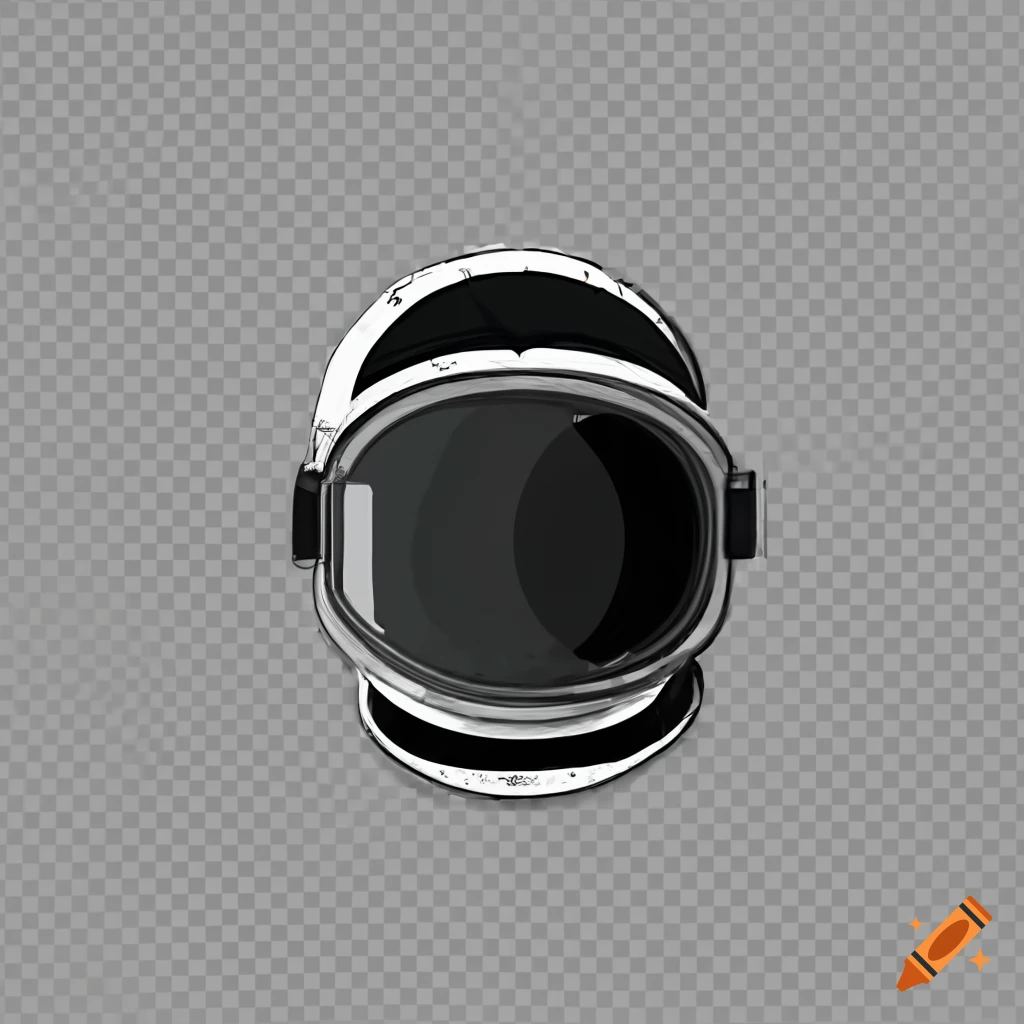 Simple astronaut logo in dark grey, red, and black colors
