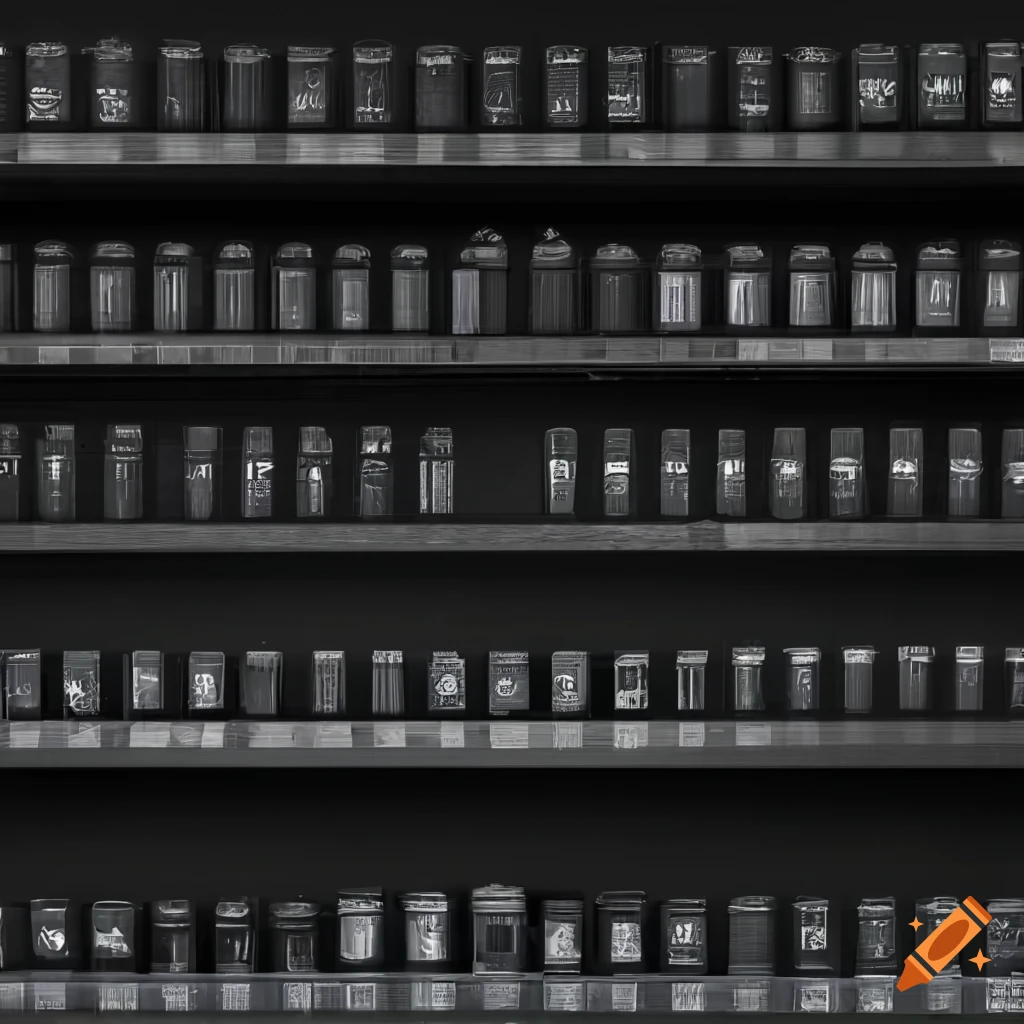 Trading card shop shelves for website background