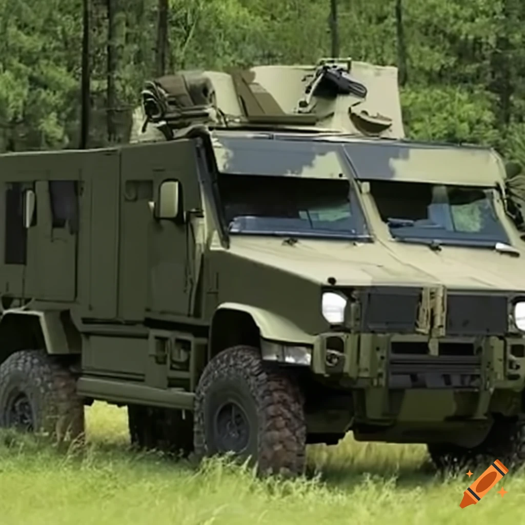 Tactical military vehicle scouting the off-road wilderness