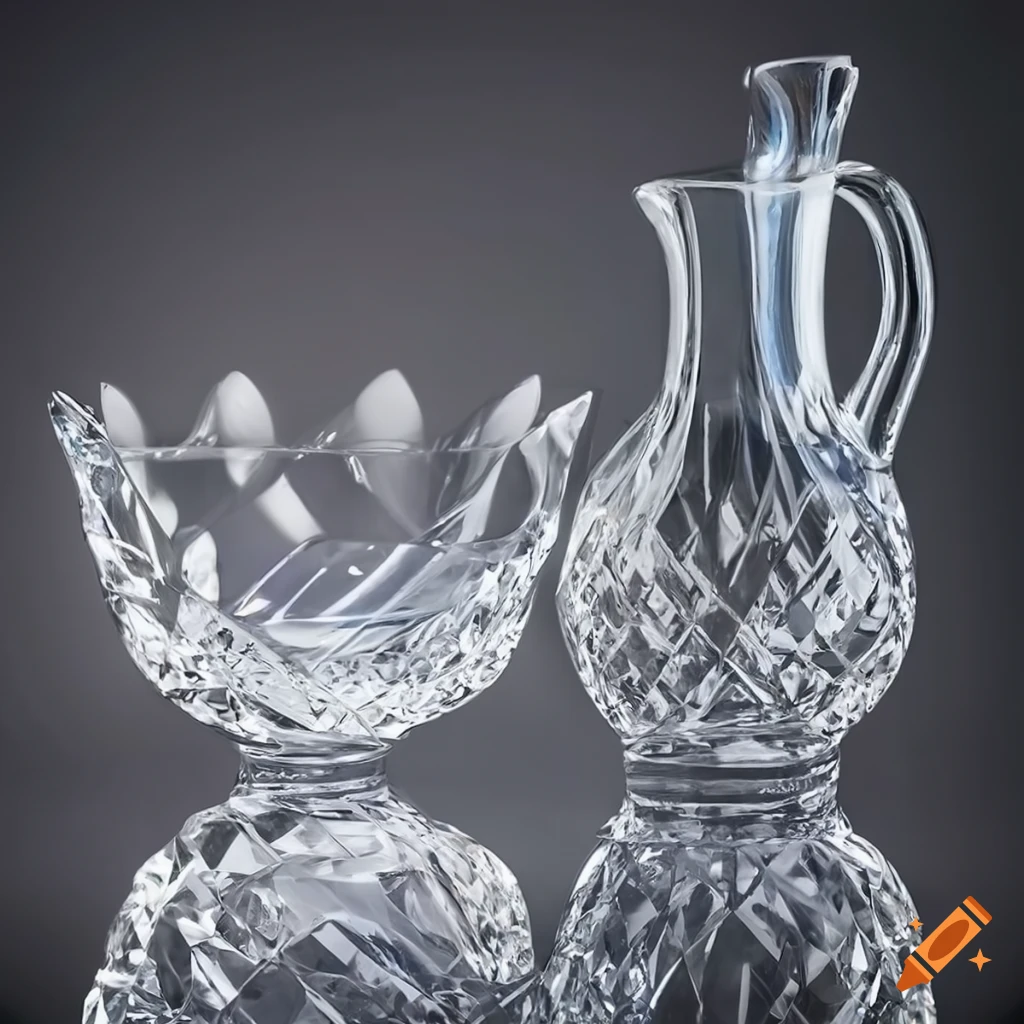 Jug and glass crystal bowl