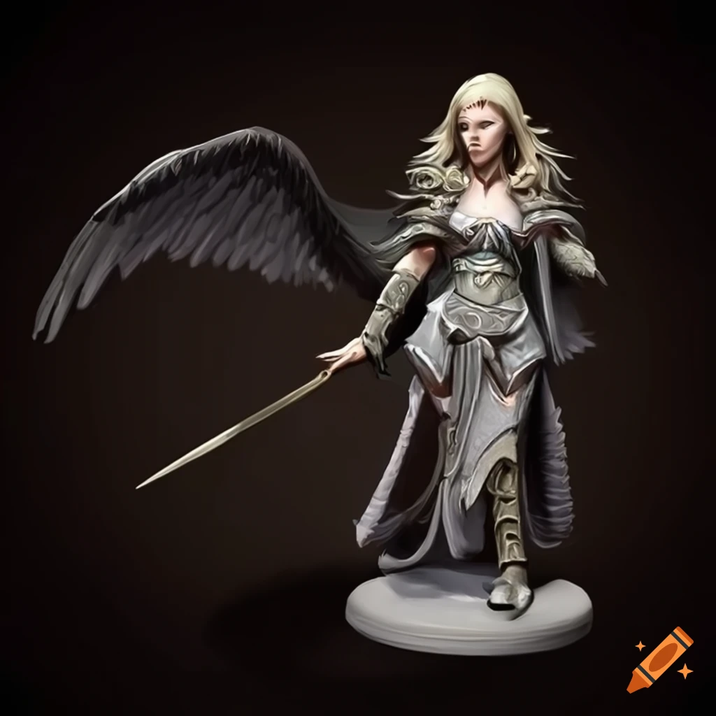 Female elf cleric with wings