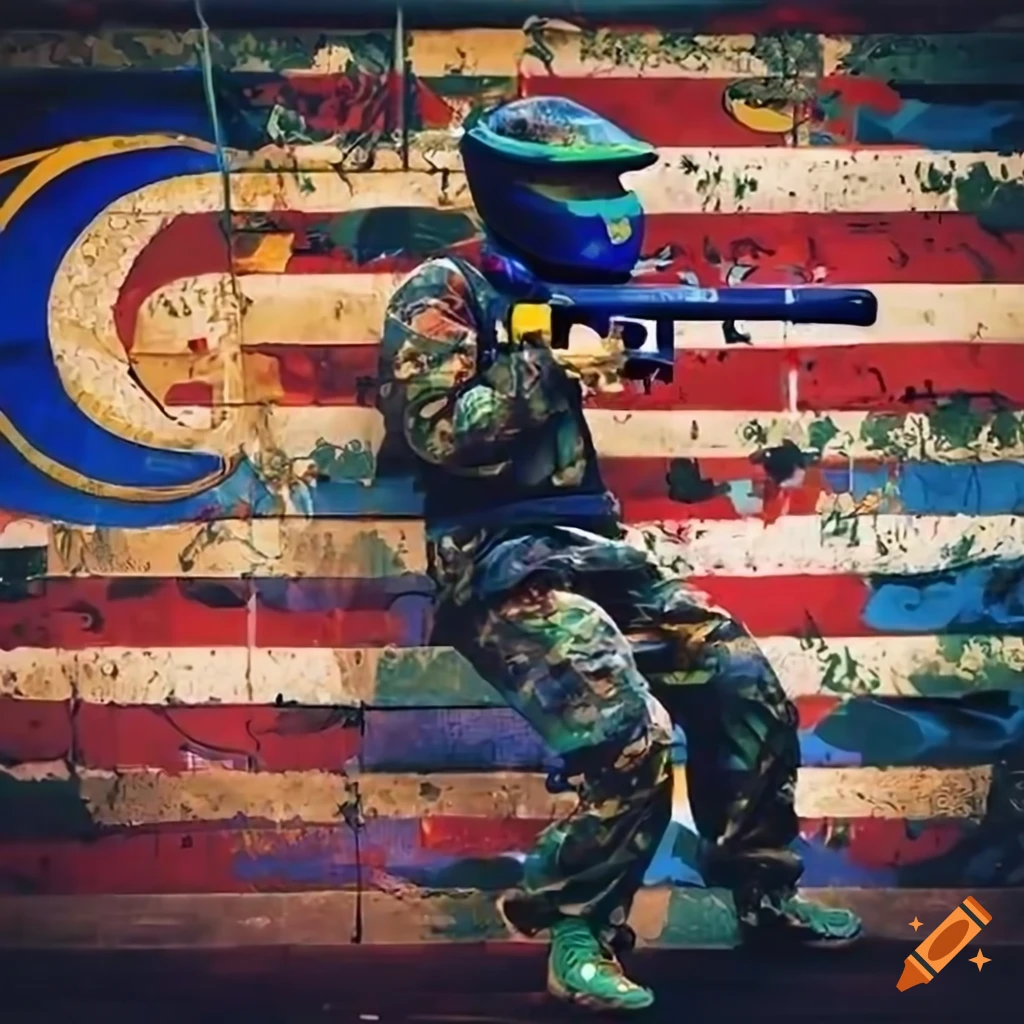 Colorful Malaysia patriotic paintball competition banner