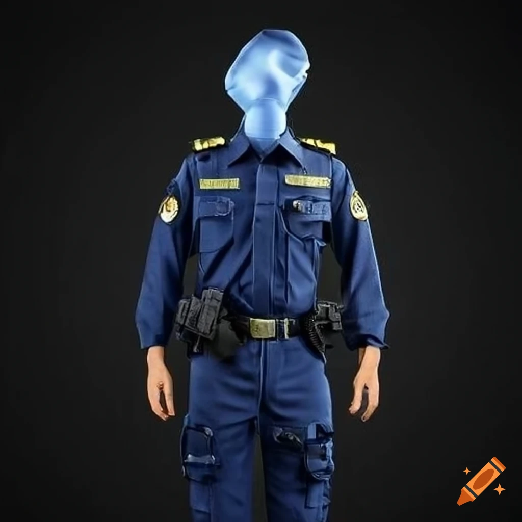 Policia Militar uniform in navy blue color