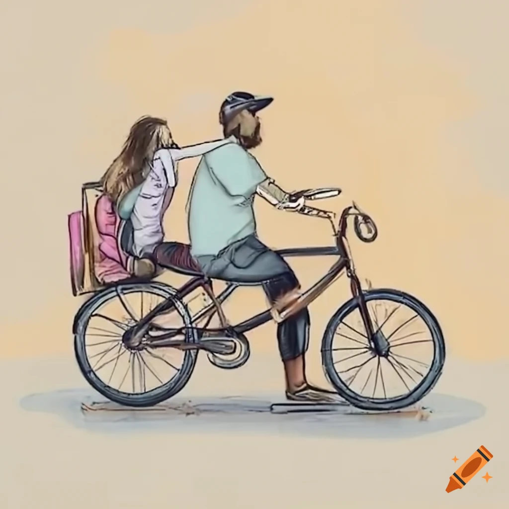 Bike travel with dad and daughter