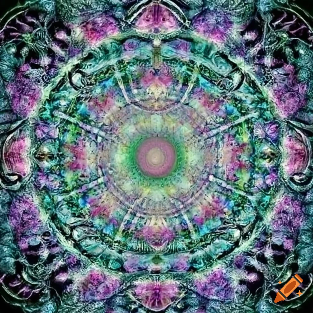 Intricate sacred geometry with a feminine and rainbow touch
