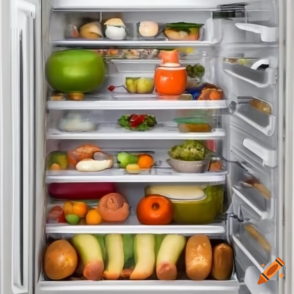 Refrigerator full of food