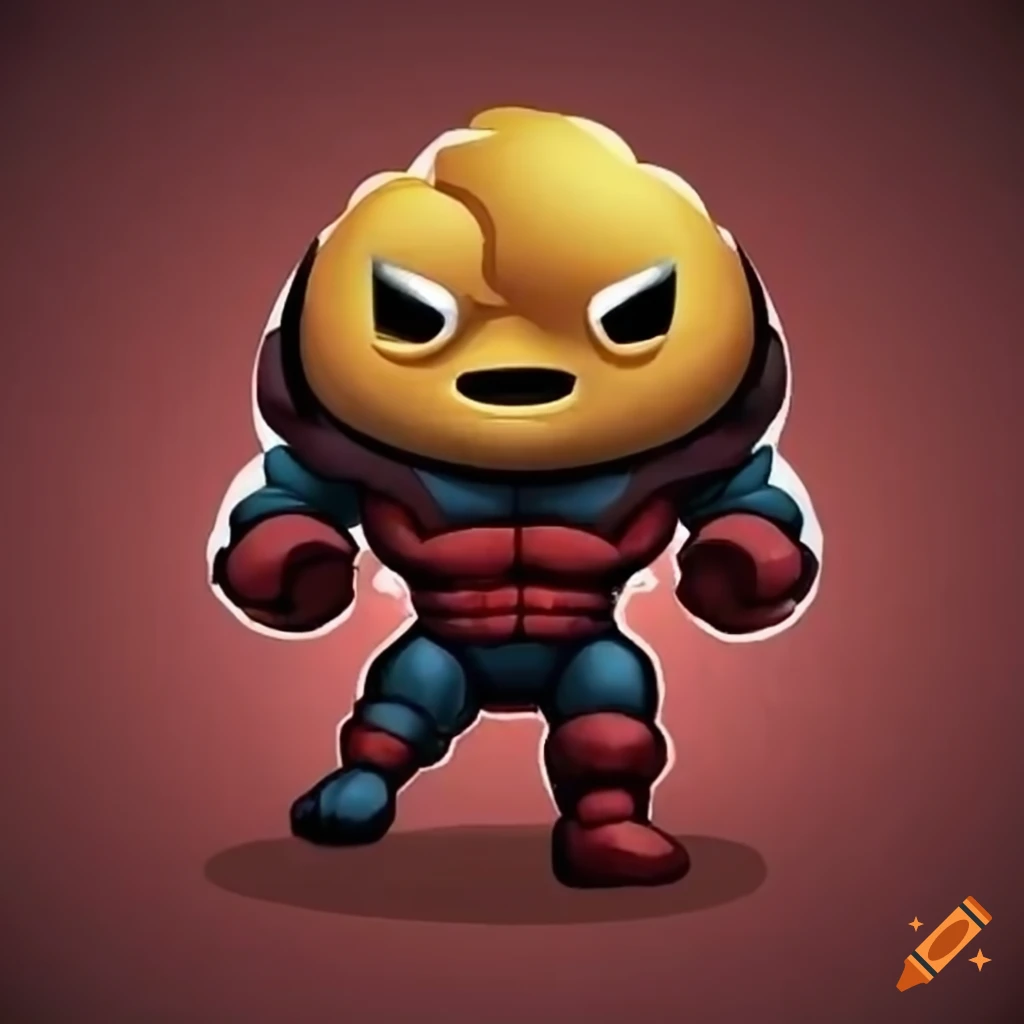 Comic character Juggernaut with emoji face