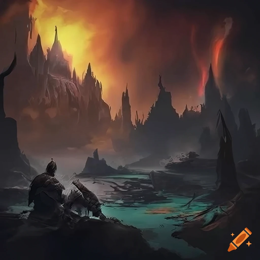 18in by 36in Elden Ring and Dark and Darker themed mousepad with quest opponents and playable characters, capturing the dark essence