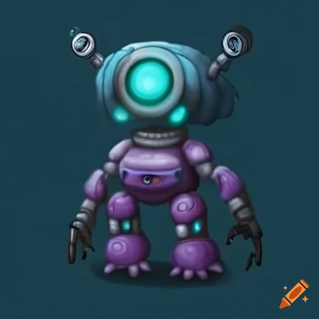 Sci-fi futuristic robot inspired by My Singing Monsters