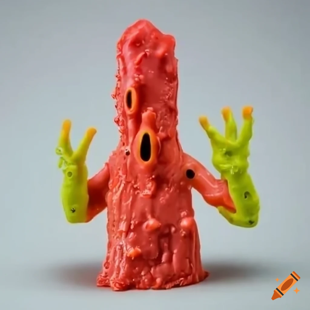 Alan King Crab Salad Fingers character covered in slime