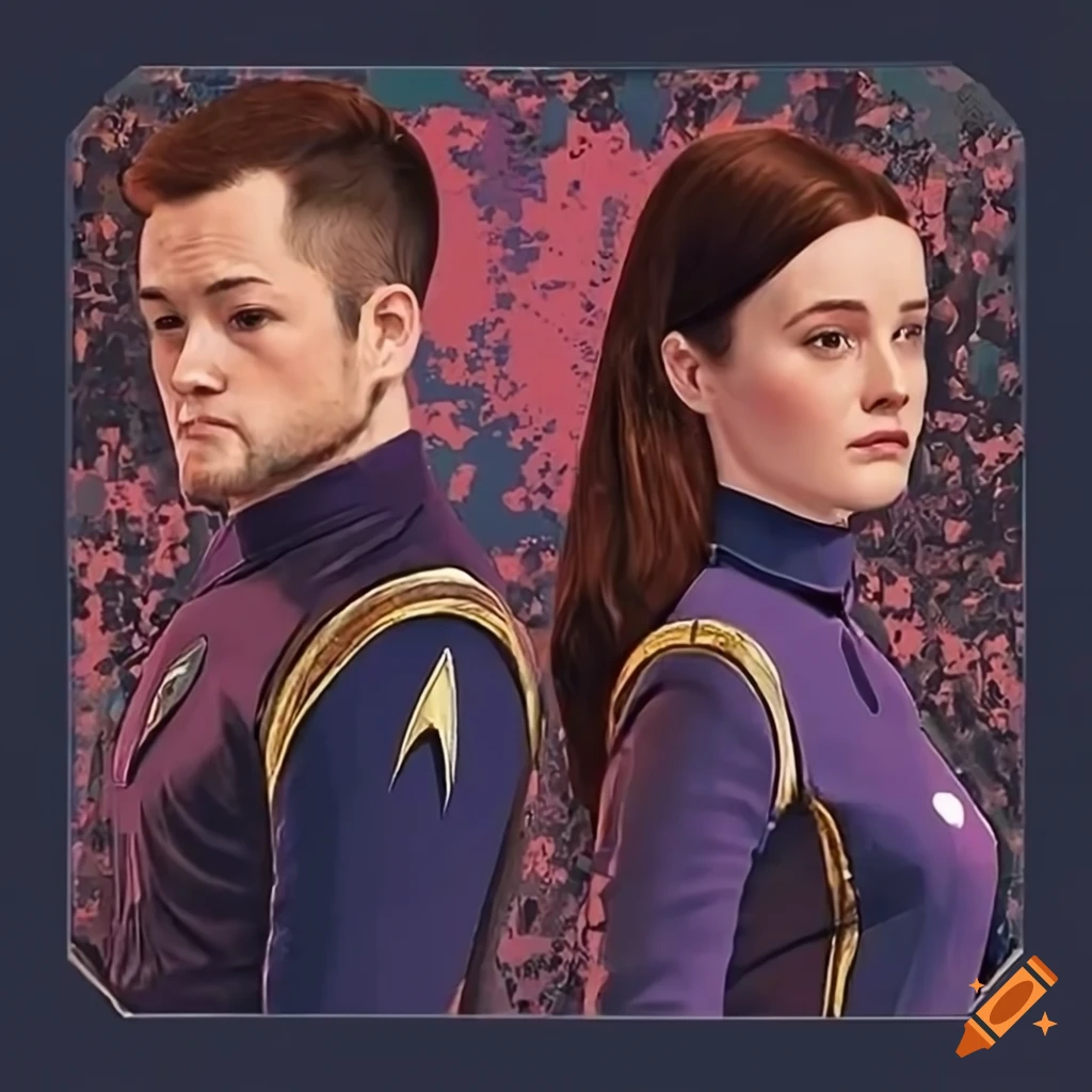 Starfleet heroes in vibrant Star Trek movie poster art in isometric view