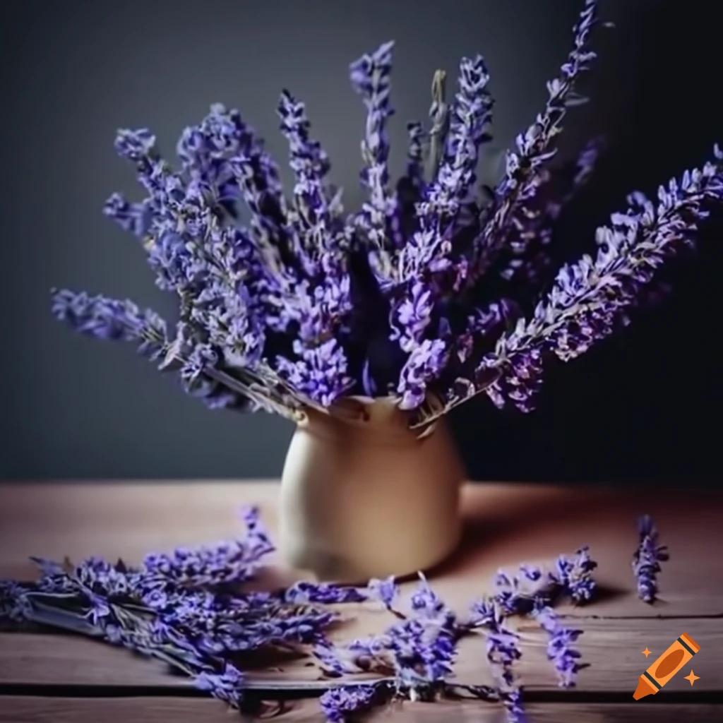 Lavender bouquet on table