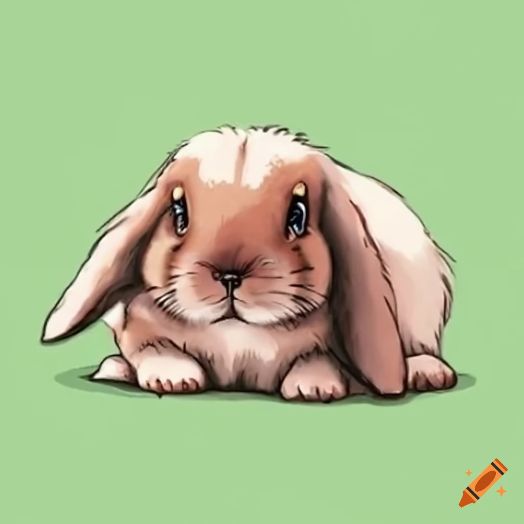 Lop-eared bunny lying down