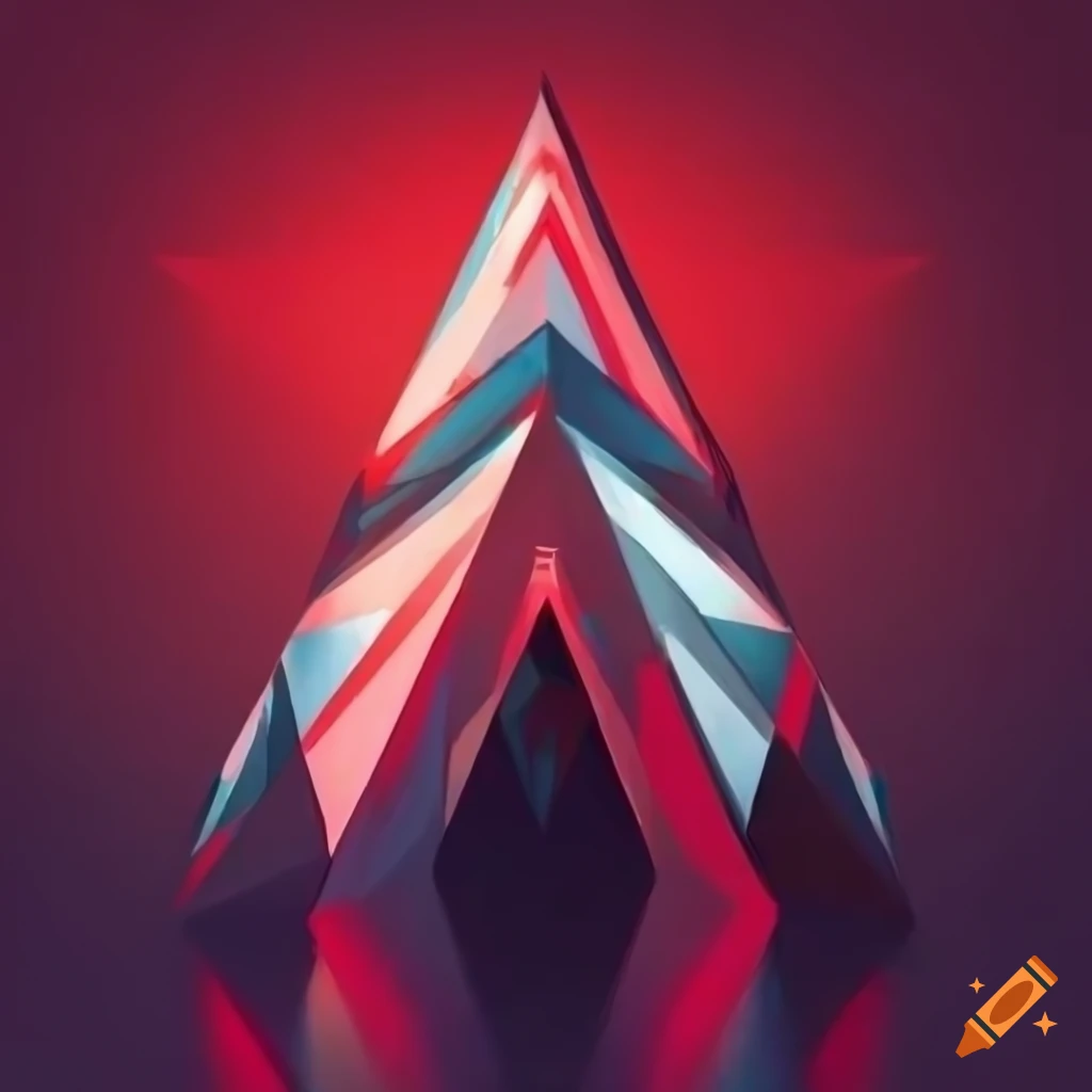 Red and white geometric triangle design inspired by Apex Legends